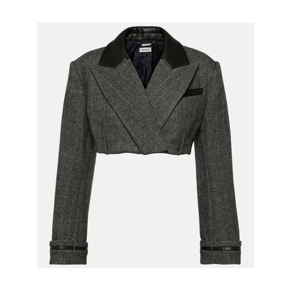 JONATHAN SIMKHAI Cropped Wool Blazer Size 4 - Picture 7 of 16